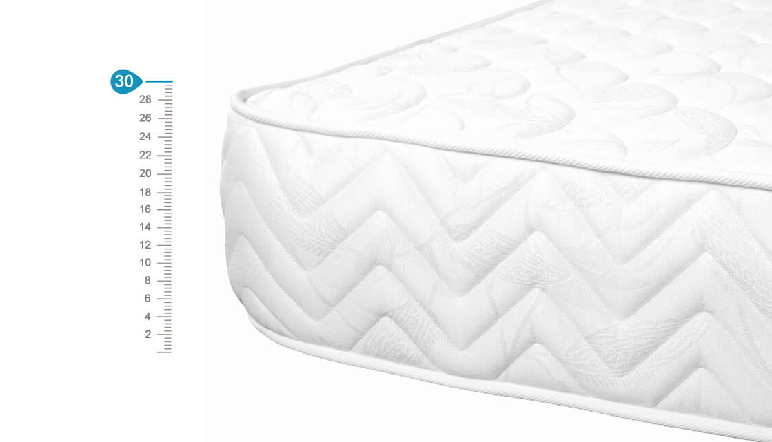Les kits de lits muraux peuvent accueillir des matelas pouvant atteindre 30 cm d’épaisseur Matelas de 30 cm d’épaisseur