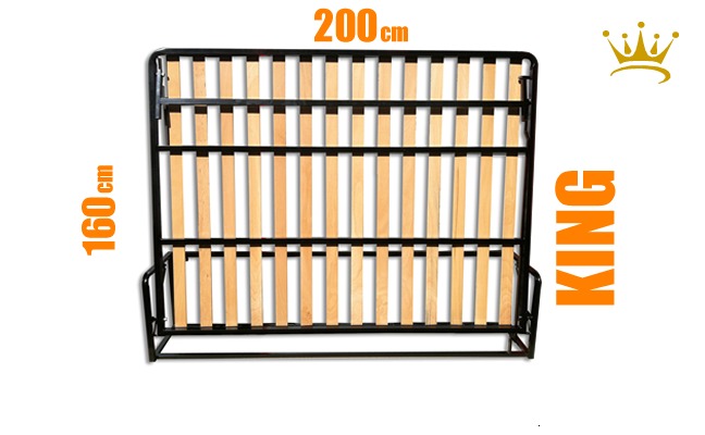 Mural Horizontal: 200cm x 160cm Mécanisme de Lit King size Mural Horizontal