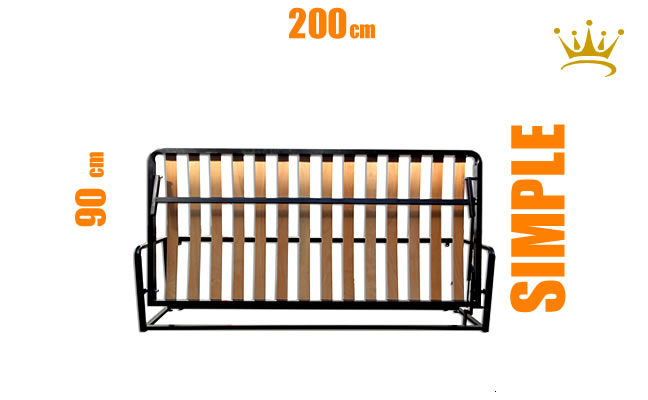 Simple horizontal: 200cm x 90cm Mécanisme de Lit Simple Mural Horizontal
